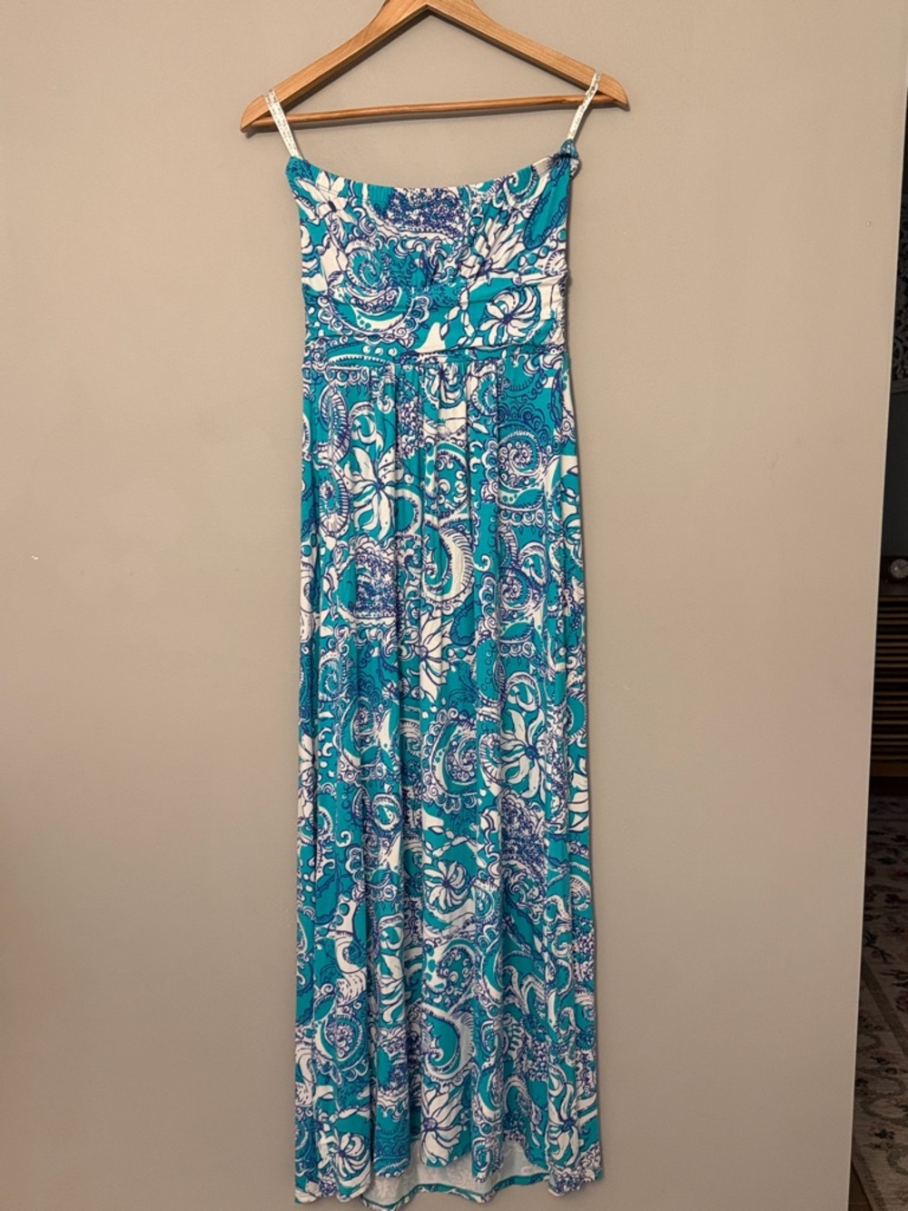 Lilly Pulitzer Seafoam Green Montauk Holbrook Strapless Maxi Dress M